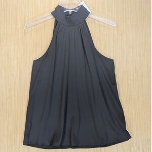 Express Halter Top Womens Small Black Silky Chic Festive Career Layering New